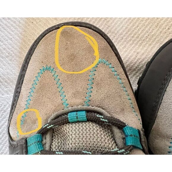 Women's Hi-Tec Romsey Low Grey/Graphite/Blue Waterproof Hiking Shoes Size 7.5 - Picture 10 of 12